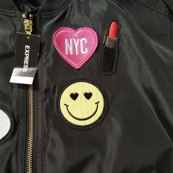 NWT Express Bomber with Embroidery Patches - Picture 6 of 11